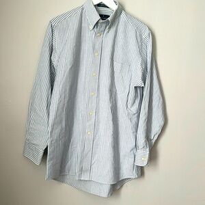 💚10 Barrington Mens Button Up Striped Dress Shirt Size 15.5 32/33 Wrinkle Free